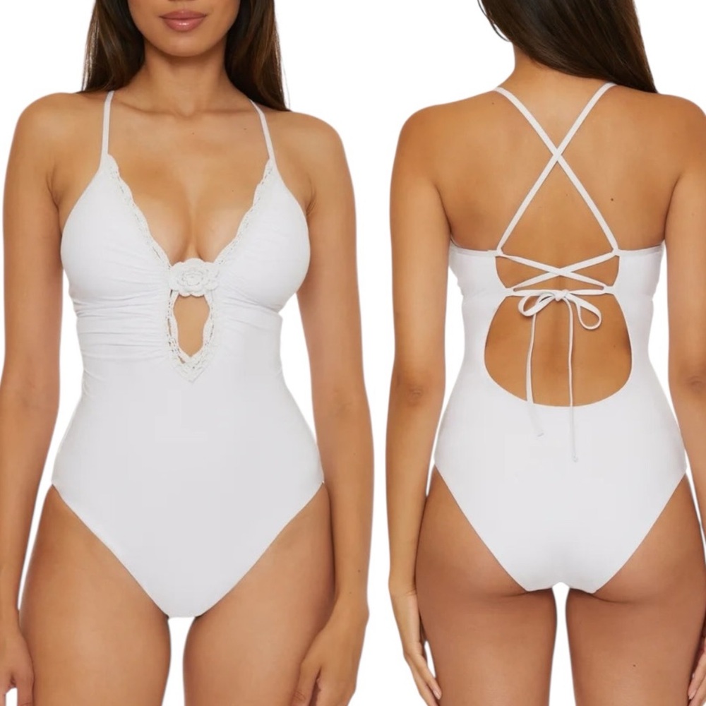 BECCA Colette Plunge One Piece Swimsuit! Retail $149.